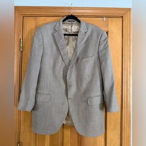 Peter Millar 46R 100% Wool Houndstooth Sport Coat Blazer Brown Blue 2 Button